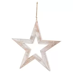 Image of Large Antique White Wooden Sparkle Star