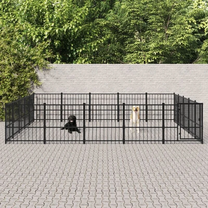 Image of VIDAXL Outdoor Dog Kennel Steel 23.52 m² Vidaxl 8720287215974