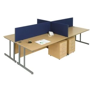 Image of Trexus 1600mm Desktop Screen with Easy Fit Clamps Royal Blue