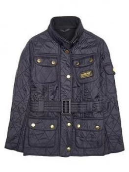 Image of Barbour International Girls Polar Quilt, Black, Size 6-7 Years, Women