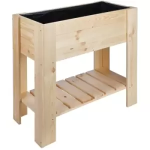 Image of HI - Raised Bed 92x41x80cm Pine Wood Brown