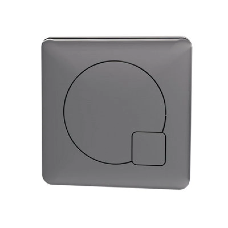 Image of Balterley Square Dual Flush Push Button Brushed Pewter 70mm Silver unisex