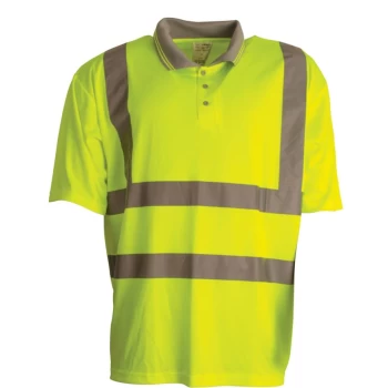 image of Hi-vis Breathable Snag Resistant Yellow Polo Shirt - XL