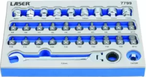 image of Laser Low Profile Bit & Alldrive Go Thru Socket Set 31 Piece