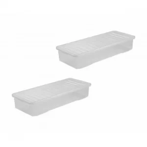 Image of Wham Crystal 55L Box and Lid 3pk Plastic