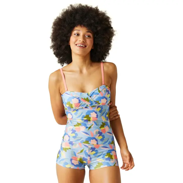 Image of Regatta Womens Aceana III Tankini Top 12 - Bust 36' (92cm) Abstract Floral Print RWM035-GRP-12