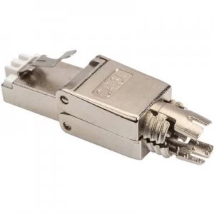 Image of Cat 6A field plug, RJ45, shielded, AWG 22-27, tool-free mounting connection Plug, straight DN-93634 Silver Digitus DN-93634
