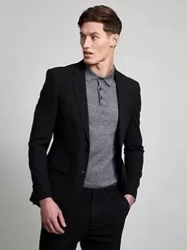 Image of Burton Menswear London Burton Slim Fit Black Essential Jacket, Black, Size 40, Length Regular, Men
