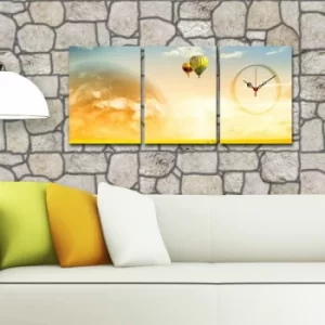 3P3040CS-88 Multicolor Decorative Canvas Wall Clock (3 Pieces)