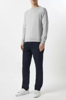 Image of Mens Regular Fit Navy Chino Trousers