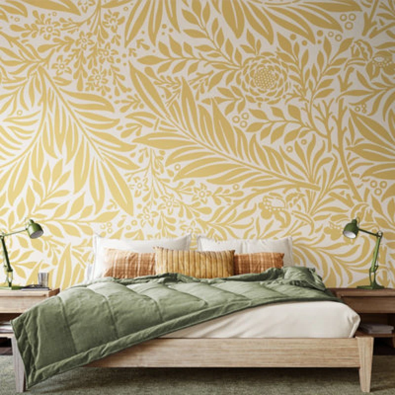 Image of Origin Murals Trailing Ferns - Soft Gold Matt Smooth Paste The Wall Mural 300Cm Wide X 240Cm High
