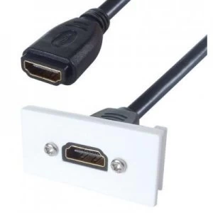 image of CONNEkT Gear 0.3m AV Snap-In HDMI Module 25 x 50mm - Socket to Socket - White