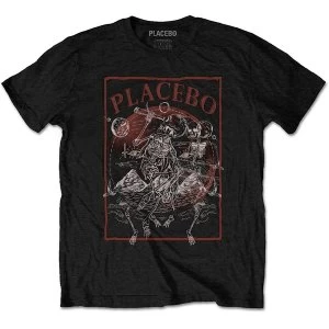 Image of Placebo - Astro Skeletons Unisex Large T-Shirt - Black