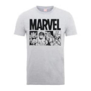 image of Marvel Comics Action Tiles Mens Grey T-Shirt - L