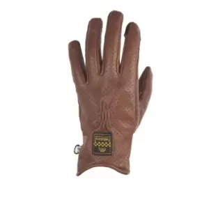 image of Helstons Condor Air Summer Leather Chocolate Black Gloves T12