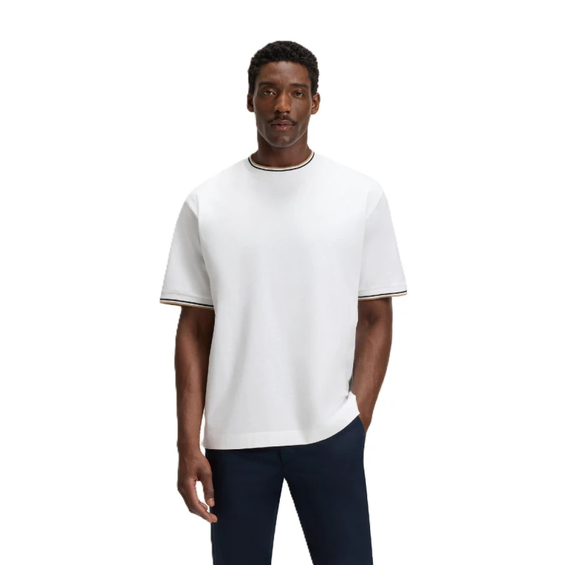 Image of Boss Mens H Tames Short Sleeve Polo Shirt White male S