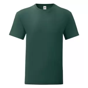 image of Fruit Of The Loom Mens Iconic T-Shirt (Pack Of 5) (M) (Forest Green)