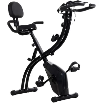 Image of 2-In-1 Upright Exercise Bike Adjustable Resistance Fitness Black - Homcom