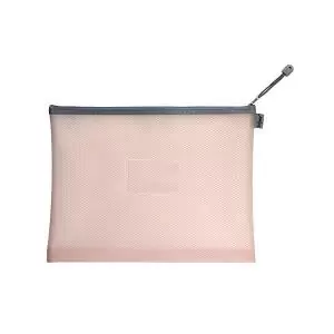 Image of Snokpake EVA Mesh High Capacity Zippa Bag Foolscap Pastel Pink Pack of