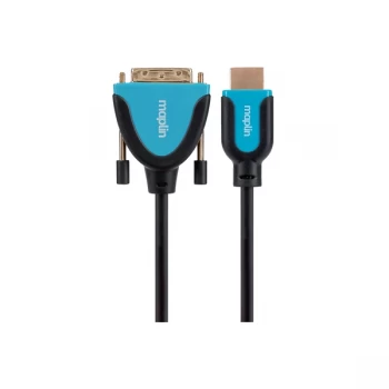 Image of Maplin Premium HDMI to DVI-D Cable - Black, 3m