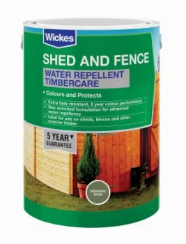 Wickes Water Repellent Timbercare - Sherwood Green 5L