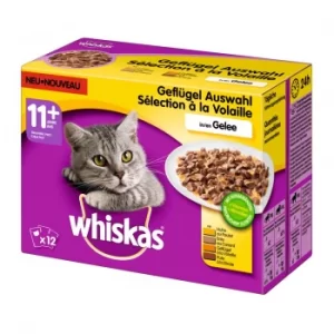 image of Whiskas 11+ Senior Fish Favourites in Jelly Cat Food 12 x 85g