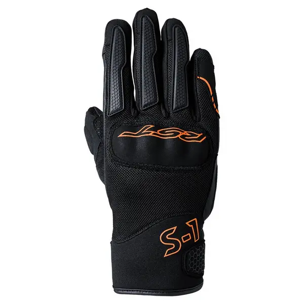 Image of RST S1 Mesh Gloves Black Grey Neon Orange Size 10