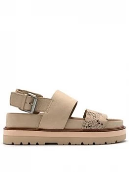 Image of Clarks Orianna Strap Wedge Sandal - Taupe, Size 5, Women