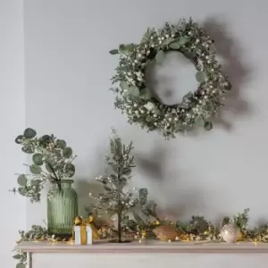 image of Crossland Grove White Berry With Mixed Leaves Wreath 510x510mm