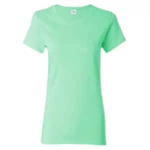 image of Gildan Ladies/Womens Heavy Cotton Missy Fit Short Sleeve T-Shirt (2XL) (Mint Green)