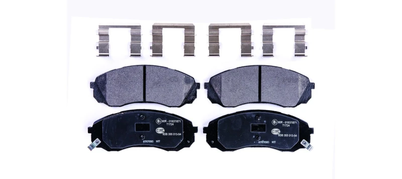 Image of HELLA 8DB 355 013-541 Brake pad set with acoustic wear warning, with accessories Brake Pad Set,disc brake (402)
