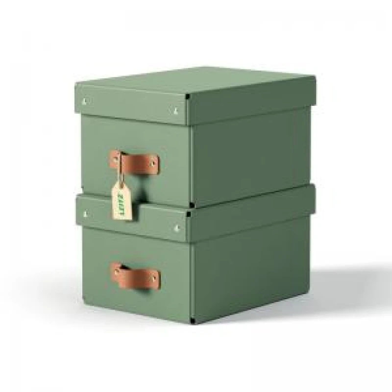 Image of Leitz Puro Storage Box with Lid Small 7L Green 100 Recycled Card Pack EXR70895AC