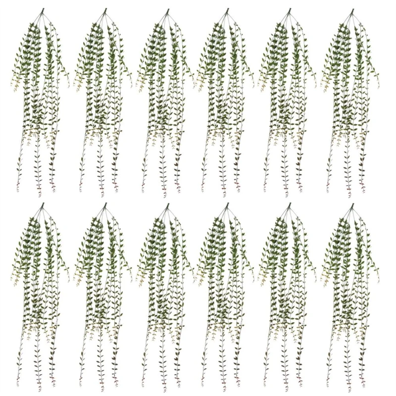 Image of Leaf Pack of 12 x 120cm Artificial Hanging String of Pearls Green