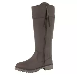Image of Woodland Womens/Ladies Bailey Waxy Leather Country Boot (8 UK) (Dark Brown)