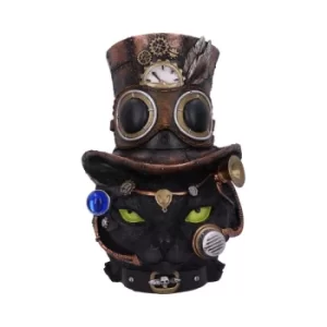 Image of Felius Mogg Steampunk Black Cat Head Figurine