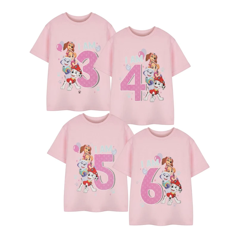 Image of Paw Patrol Short Sleeved T-Shirt Pink