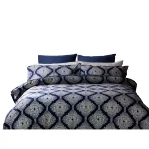 image of Belledorm Ava Duvet Cover Set (Double) (Navy)