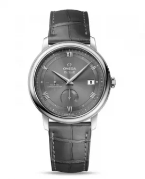 Image of Omega De Ville Prestige Co-Axial Chronograph Automatic Grey Dial Leather Strap Mens Watch 424.13.40.21.06.001 424.13.40.21.06.001