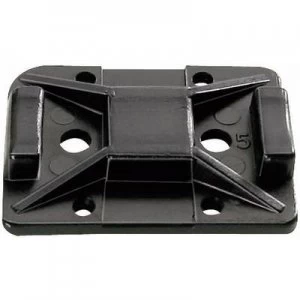 Image of Cable mount Self adhesive Screw fixing halogen free UV proof weather proof Black HellermannTyton 151 11810 TY8G1S W