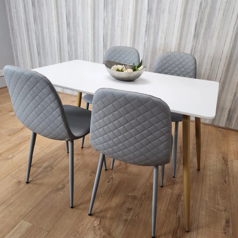 Image of KOSY KOALA KOSY KOALA Dining Table Set with 4 Chairs Dining Room and Kitchen table set of 4 in White White One Size Unisex 5060711586397