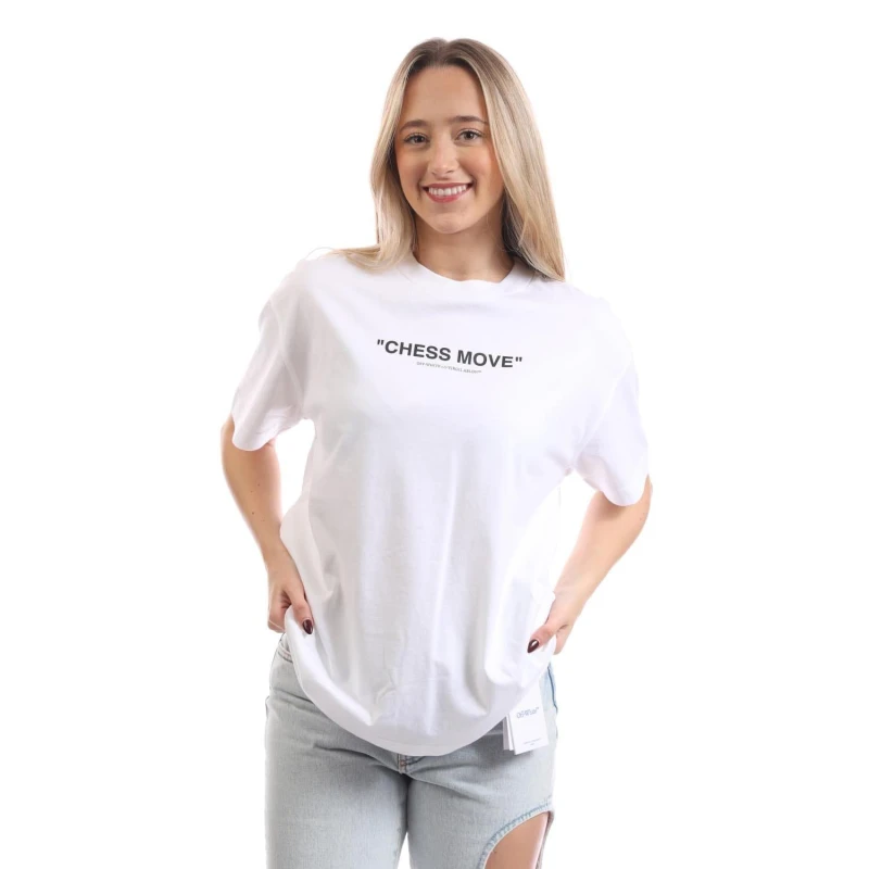 Image of Off White Chess Move Casual T-Shirt White Black female 12