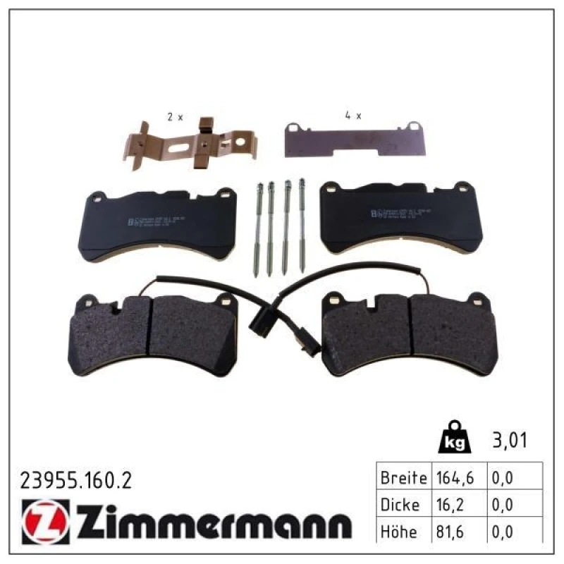 Image of ZIMMERMANN Brake pad set ZIMMERMANN 23955.160.2