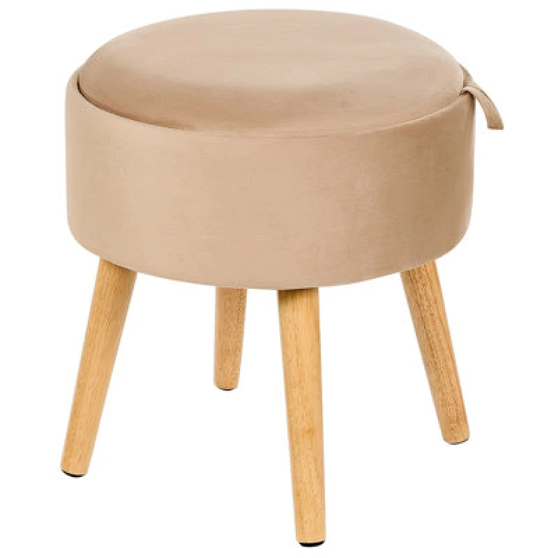 Image of Beliani Storage Stool Neely Velvet Beige