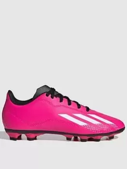 Image of adidas Junior X Speed Form.4 Firm Ground Football Boot, Pink, Size 3