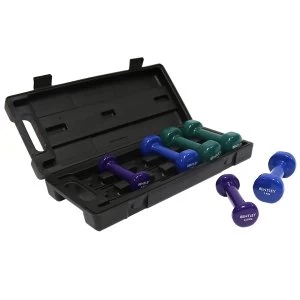 image of Charles Bentley Womens Set Of 6KG Dumbbell In Vinyl With Black Carry Case