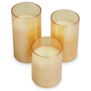 image of LED Candles - Set of 3 M&W Gold