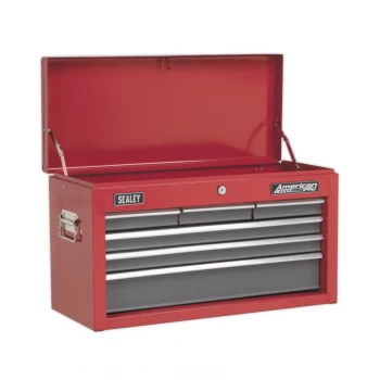 image of Topchest 6 Drawer with Ball Bearing Slides - Red/Grey