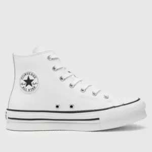 image of Converse White Eva Lift Hi Youth Trainers