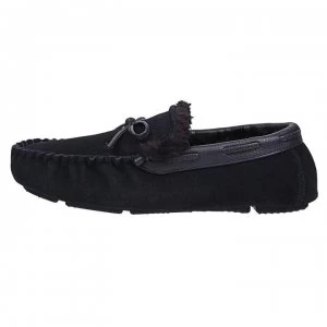 Image of Firetrap Moccasin Slippers Mens - Navy