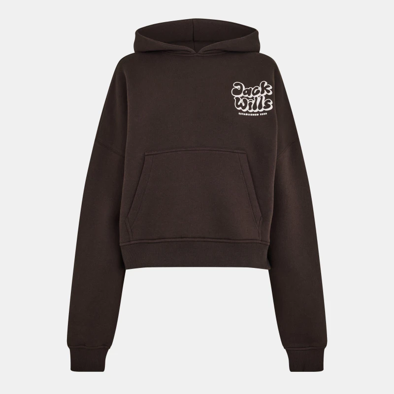 Image of Jack Wills Womens JW Bubble Hoodie Chocolate female 8 (XS)